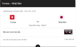 tunisia vs nhật bản